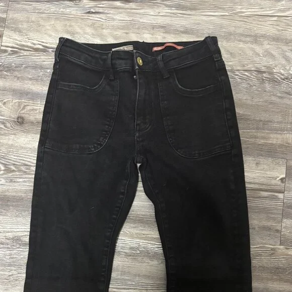 Pilcro The Icon Flare Jeans Size 27 Black Distressed - Picture 2 of 5